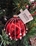 Bola roja brillante cristal con perlas árbol de Navidad - Imagen 1